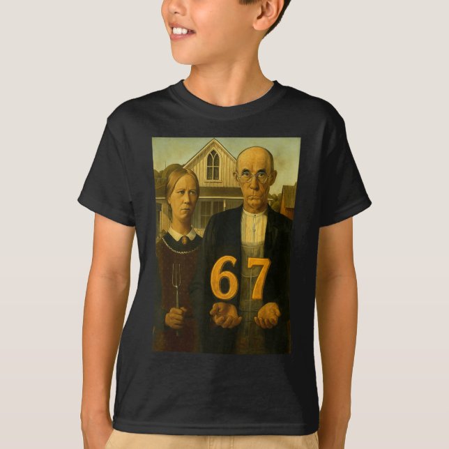 Camiseta 67 Meme American Gothic Art Six Seven Gen Alpha Sl (Frente)