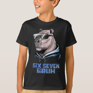 Camiseta 67 Meme Capivara Engraçado Seis Sete Bruh Capivara