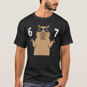 Camiseta 67 Meme Capybara 6 7 Gestos com as Mãos Gíria Si S