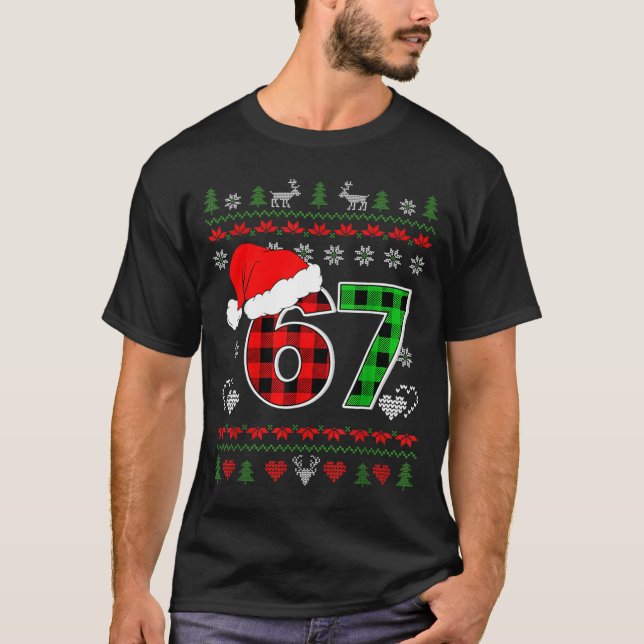 Camiseta 67 Meme Christmas Six Seven Xmas Ugly Sweater Men  (Frente)