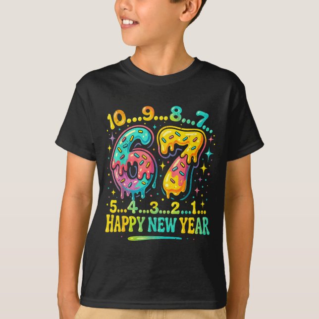 Camiseta 67 Meme Countdown Happy New Year Funny Drip Number (Frente)