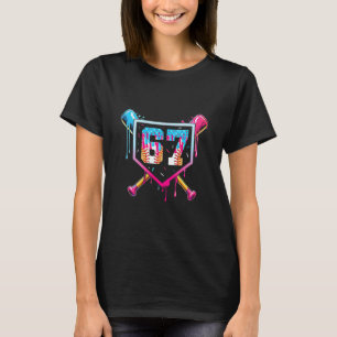 Camiseta 67 Meme de Sorvete Drip Engraçado Six Seven Geraçã