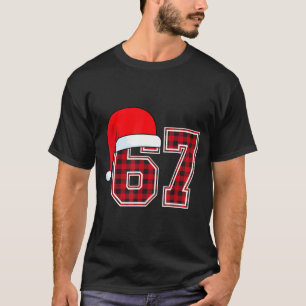 Camiseta 67 Meme Divertido Natal Xmas Vermelho Quadriculado