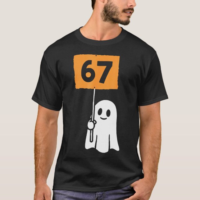 Camiseta 67 Meme Divertido Seis Sete Halloween  (Frente)
