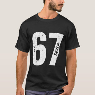 Camiseta 67 Meme Divertido Seis Sete Retro