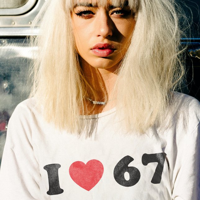 Camiseta 67 Meme Engraçado Eu Amo Seis Sete 67º aniversário (Criador carregado)