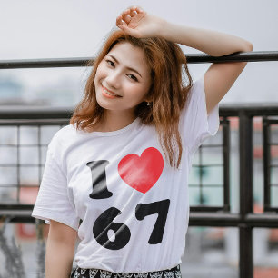 Camiseta 67 Meme Engraçado Eu Amo Seis Sete 67º aniversário