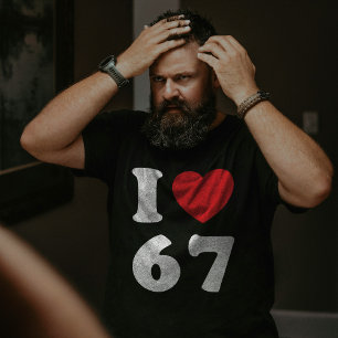 Camiseta 67 Meme Engraçado Eu Amo Seis Sete 67º aniversário