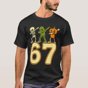 Camiseta 67 Meme engraçado números de Halloween Seis Sete H