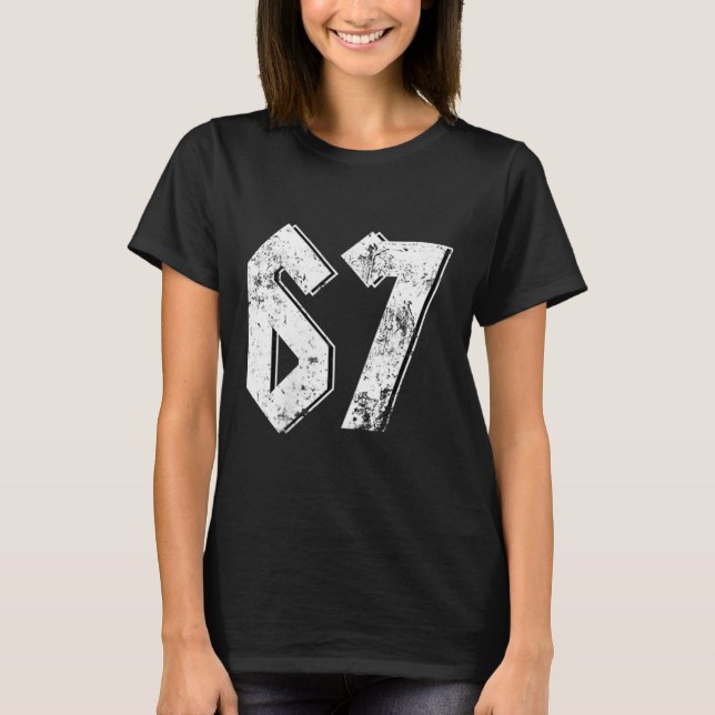 Camiseta 67 Meme Engraçado Seis Sete Meme 6 7  (Frente)