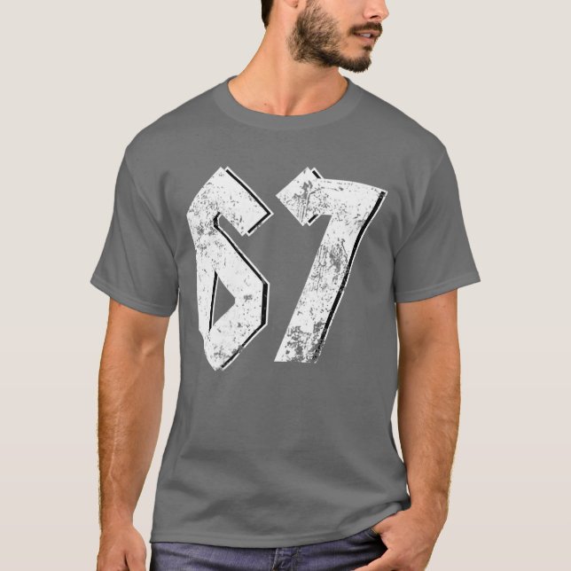 Camiseta 67 Meme Engraçado Seis Sete Meme 6 7 (Frente)