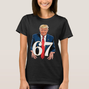 Camiseta 67 Meme Engraçado Trump 67 Mãos Meme Gíria 6 7 Mão