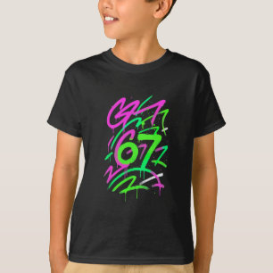 Camiseta 67 Meme Escondido Tendência Geração Z Alpha Seis S