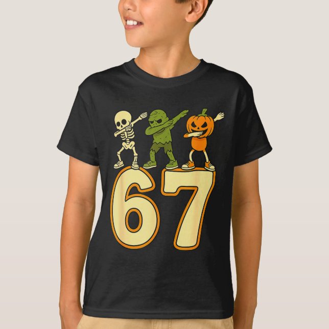 Camiseta 67 Meme Funny Halloween Numbers Six Seven Men Wome (Frente)