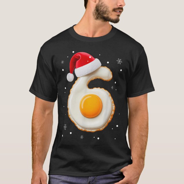 Camiseta 67 Meme Funny Number 6 Egg Bacon Matching Christma (Frente)