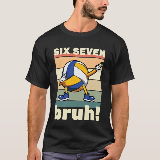Camiseta 67 Meme Funny Six Seven Bruh Kids Boys Girls Dab V (Frente)