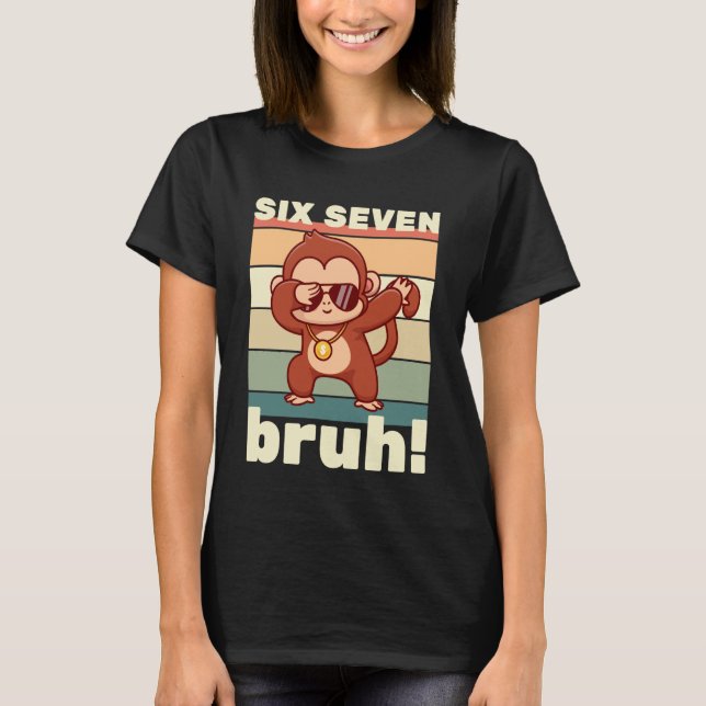Camiseta 67 Meme Funny Six Seven Bruh Kids Boys Girls Dabbi (Frente)