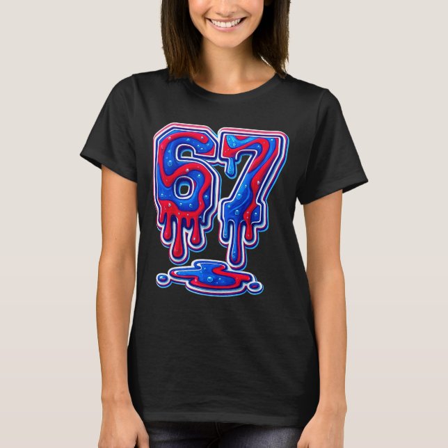 Camiseta 67 Meme Funny Six Seven For Boys And Girls Cool  (Frente)
