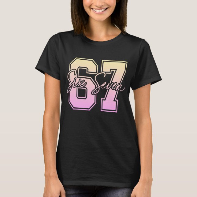 Camiseta 67 Meme - Gráfico de Número Viral Engraça (Frente)