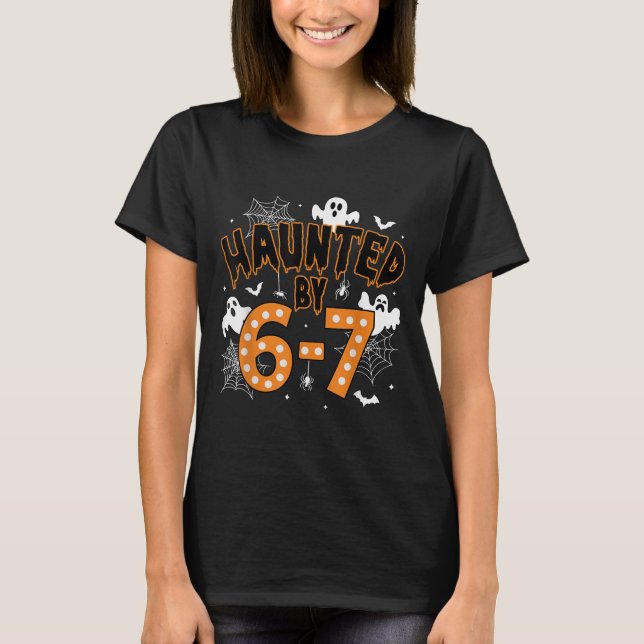 Camiseta 67 Meme Halloween Assombrado - Fantasma Engraçado  (Frente)