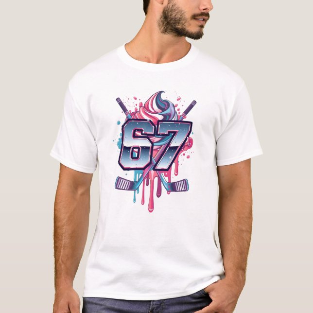 Camiseta 67 Meme Hockey Sorvete Drip (Frente)