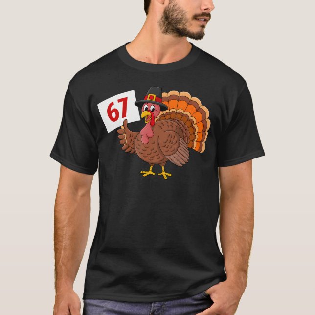 Camiseta 67 Meme Humor 6-7 Funny Six Seven Thanksgiving Tur (Frente)