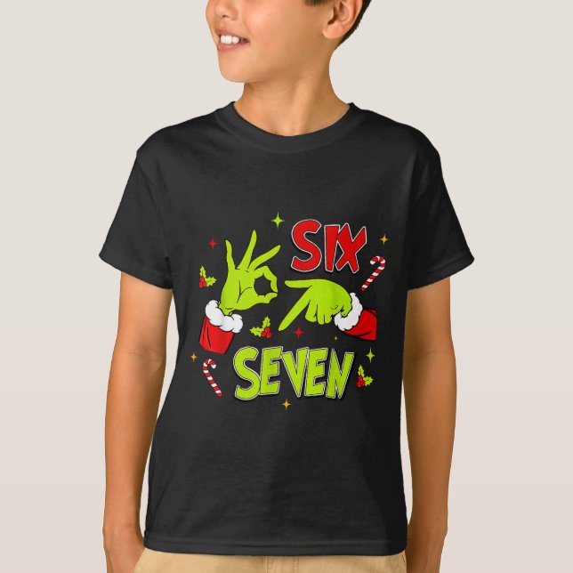 Camiseta 67 Meme Humor 6-7 Funny Xmas Six Seven Christmas  (Frente)