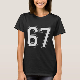 Camiseta 67 Meme Número Seis Sete Gíria Gen Alpha 6 7 