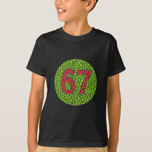Camiseta 67 Meme Oculto Tendência Geração Z Alpha Seis Sete