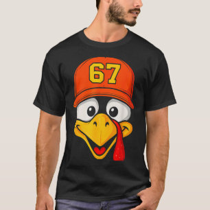 Camiseta 67 Meme Rosto de Peru Seis Sete Dia de Ação de Gra