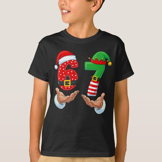 Camiseta 67 Meme Santa's Hands  (Frente)
