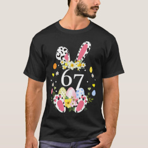 Camiseta 67 meme seis sete 6 7 coelho leopardo crianças eng