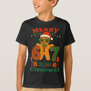 Camiseta 67 Meme Seis Sete 6 7 Meme Natal Engraçado Gingerb