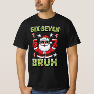 Camiseta 67 Meme Seis Sete Bruh Dabbing Papai Noel Natal En