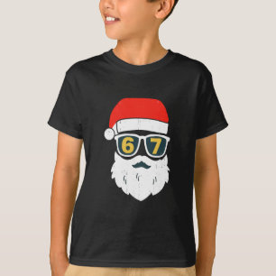 Camiseta 67 Meme Seis Sete Rosto do Papai Noel Crianças Hom