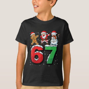 Camiseta 67 Meme Seis Sete Santa Dabbing 6 7 Natal Divertid
