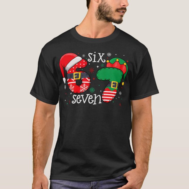 Camiseta 67 Meme Six Seven 6-7 Christmas Funny Xmas Men Wom (Frente)