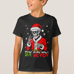 Camiseta 67 Meme Six Seven Esqueleto Papai Noel Natal Diver