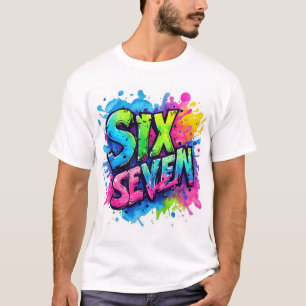 Camiseta 67 Meme Six Seven Mais ou Menos Engraçado Gen Alph