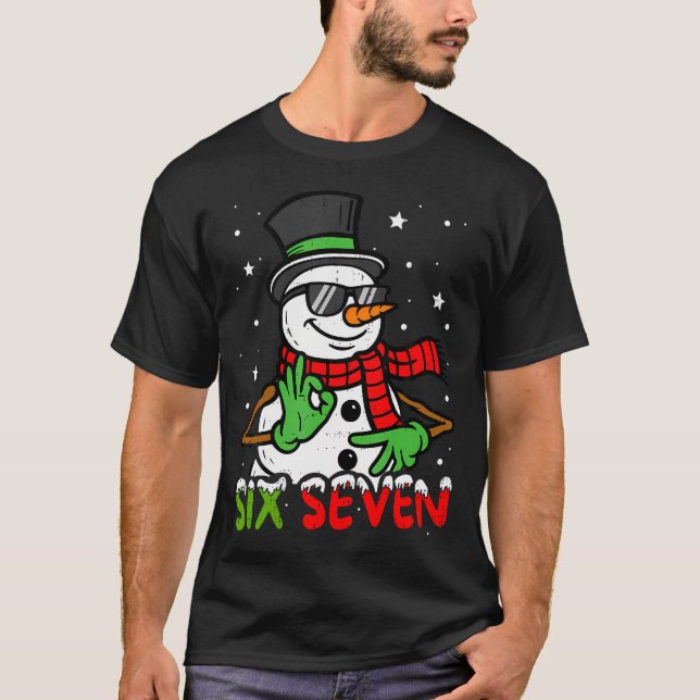 Camiseta 67 Meme Six Seven Snowman Funny Christmas Gen Z Al (Frente)