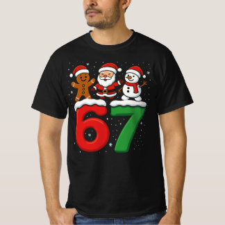 Camiseta 67 Meme Xmas Six Seven Santa Snowman Christmas