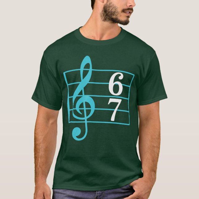 Camiseta 67 Music Meme Slang Si Seven Musiceacher Funny Mus (Frente)