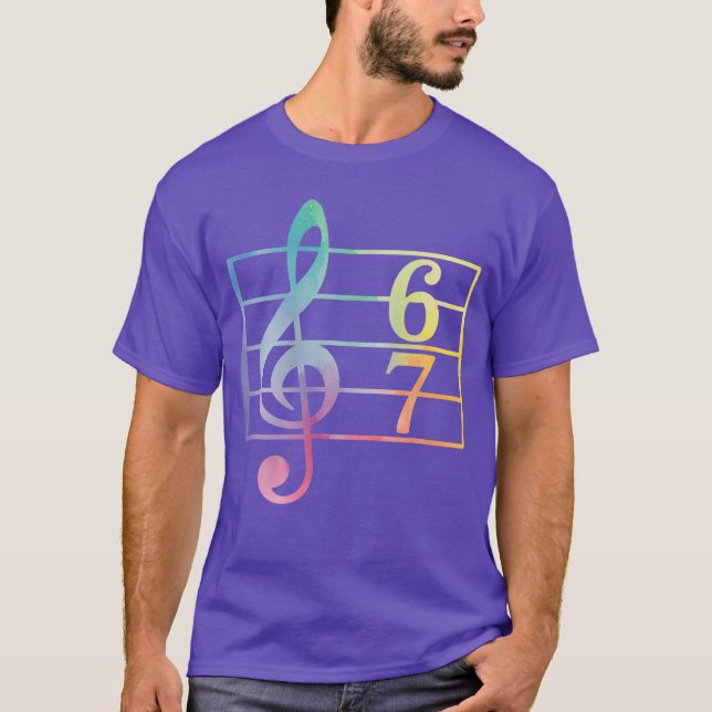 Camiseta 67 Music Meme Slang Six Seven Music Teacher Funny  (Frente)