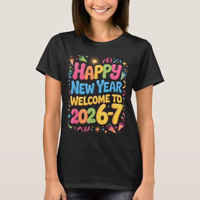 Camiseta 67 New Year's Eve - Happy New Year 2026-7 Funny 67 (Frente)