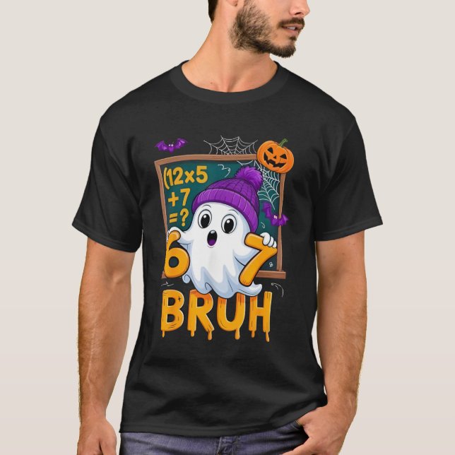 Camiseta 67 Professor Fantasma de Halloween Seis Sete Humor (Frente)