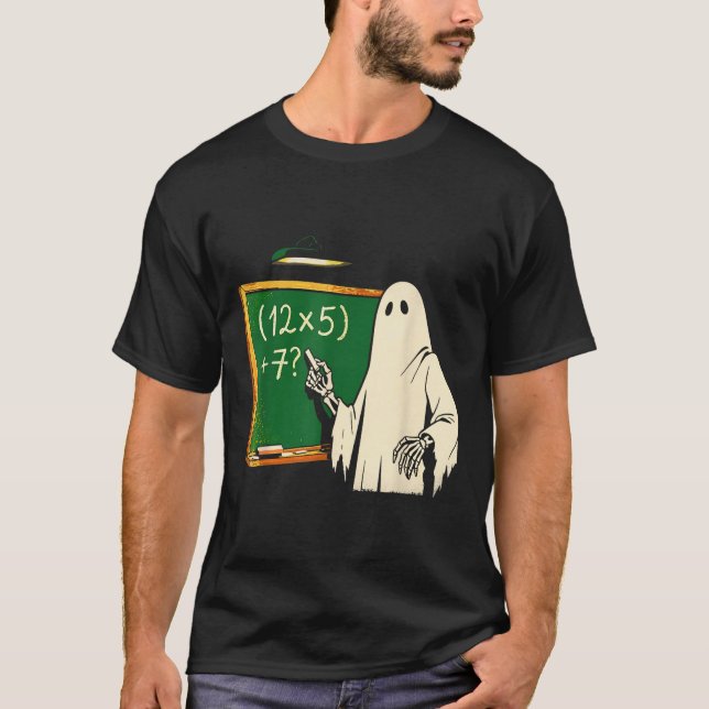 Camiseta 67 Professor Fantasma de Halloween Seis Sete Meme  (Frente)