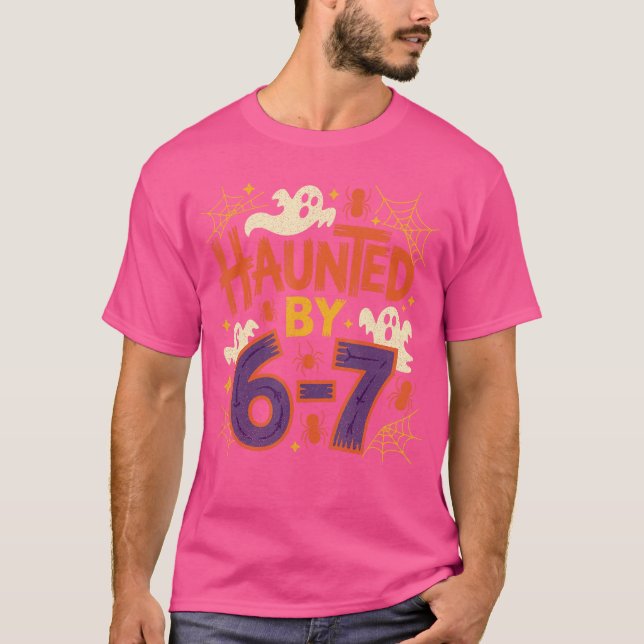 Camiseta 67 Professor Fantasma de Halloween Seis Sete Meme  (Frente)