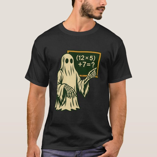 Camiseta 67 Professor Fantasma de Halloween Six Seven Meme  (Frente)