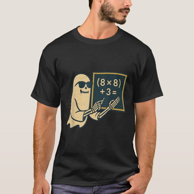 Camiseta 67 Professor Halloween Esqueleto Fantasma Seis Set (Frente)