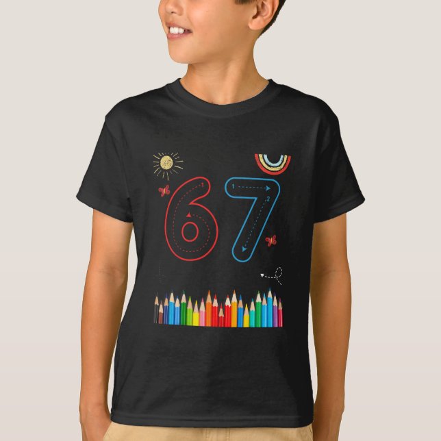 Camiseta 67 Rastreadores de Meme Engraçado Professores do E (Frente)